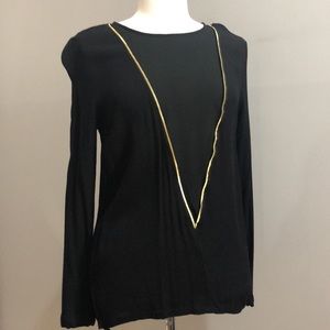 Sophie Rue Blouse Top Color Black. Size Large.